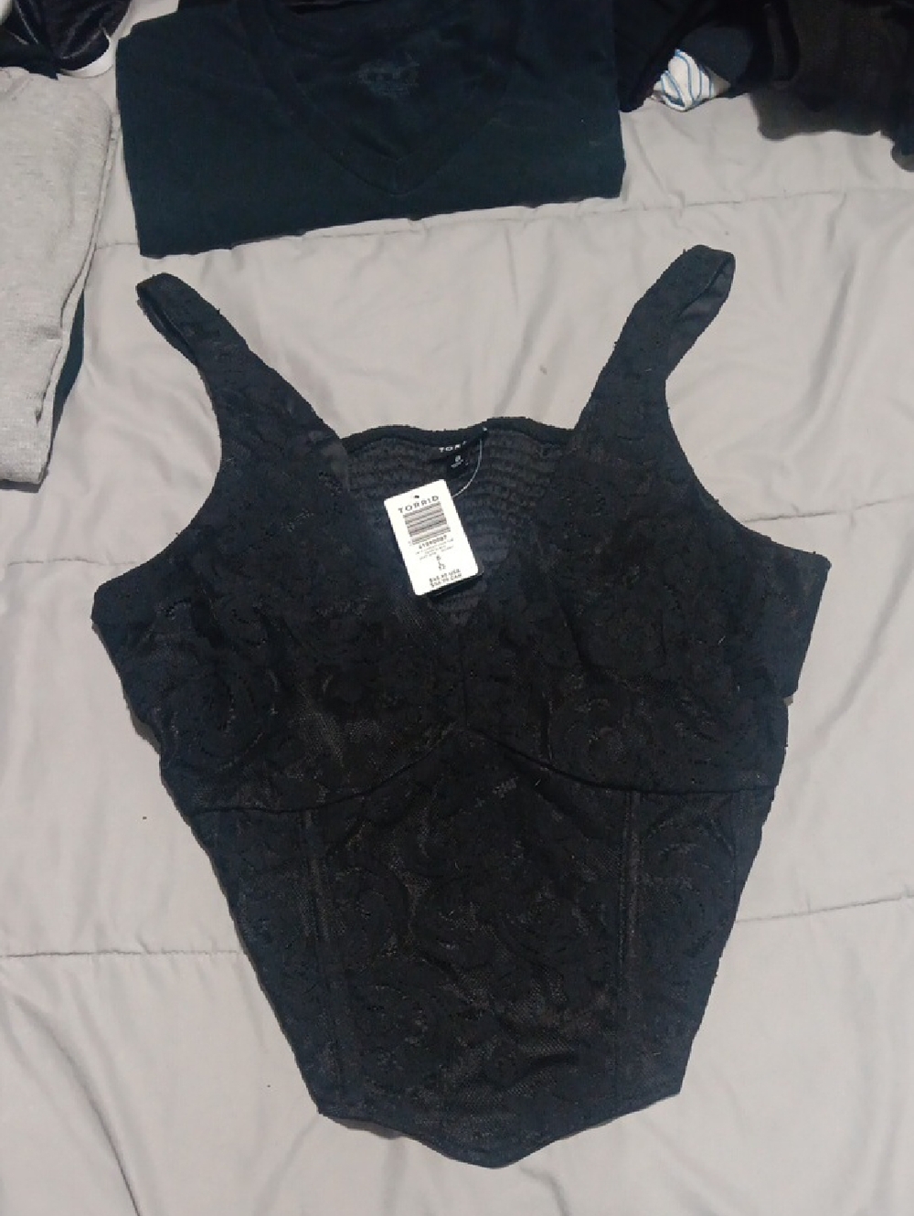 torrid Black Lace Corset Top